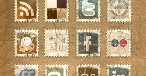 vintage stamp icon pack